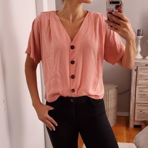 Rose V neck Blouse